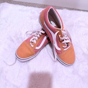 Vans Women's Vibrant Pink and Orange Sneakers